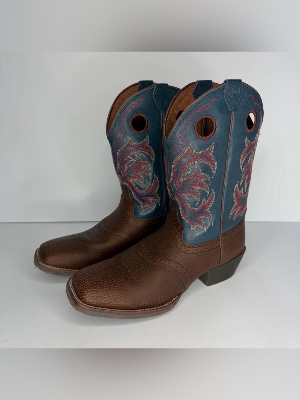 Justin Boots KIDS Stampede Double Stitched Rawhide Western Boots. Size 6D.